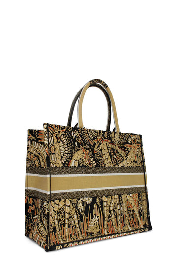 Embroidered Book Tote Animals Giraffe