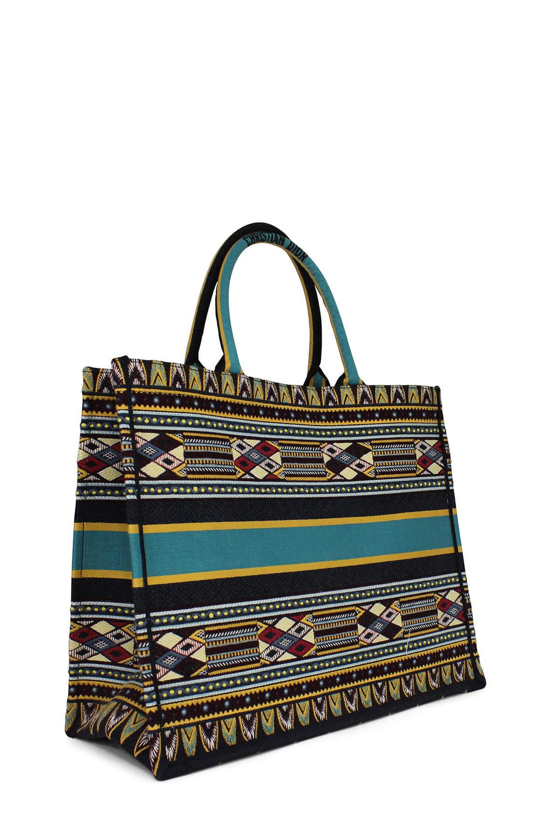 Embroidered Book Tote Green Multi