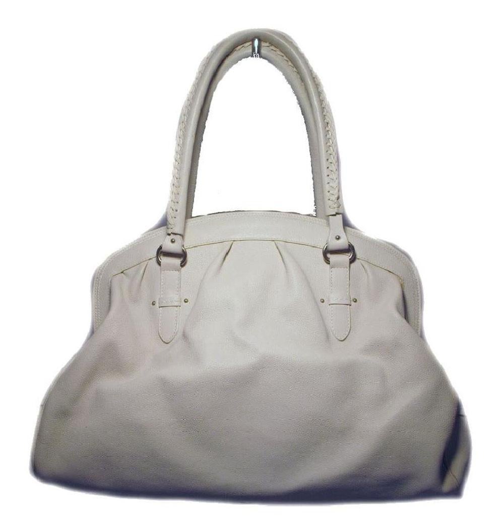 CHRISTIAN DIOR White Leather Shoulder Shopper Bag