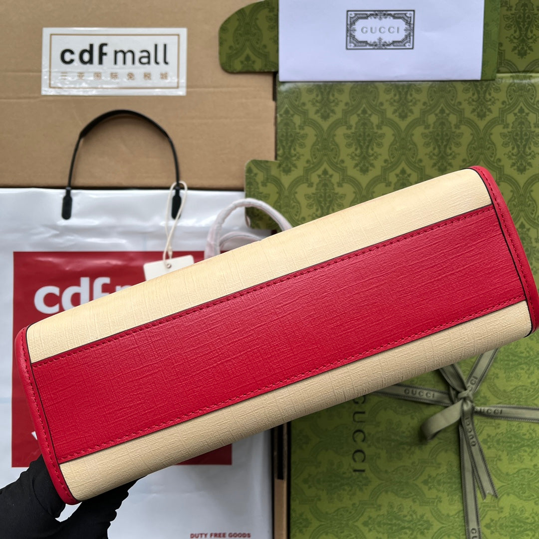 gg Children&#8217;s Tote Bag With Strawberry Fairy Print Red For Women, Women&#8217;s Bags 11in/28cm gg? ?630542 U6IAN 8257