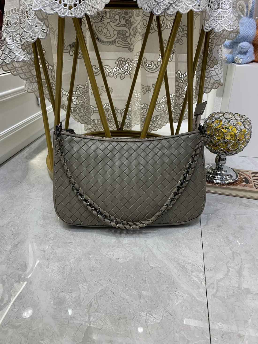 BV Crossbody Bag Cinereous, For Womtlm, Bags 9.4in/24cm