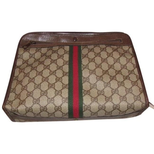 Gucci Ophidia Top Handle Tote Print With Redgreen Center Stripe Brown Guccissimaredgreen Leathercoat