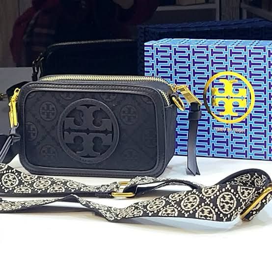 Tory Burch Mini T Monogram Miller Crossbody Women Bag (Black)