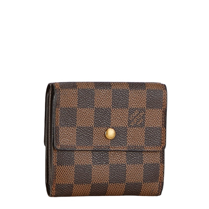 Louis Vuitton Damier Portefolio  Double Fold Wallet Compact Wallet N61654 Brown PVC Leather  Louis Vuitton