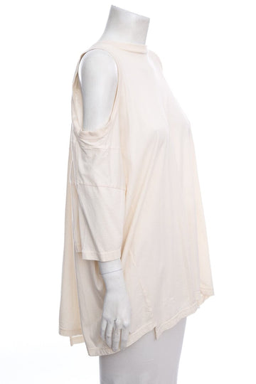 Maison Margiela Cream Cold Shoulder Blouse SZ S