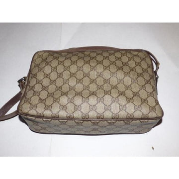 Gucci Vintage Gg Web Shades Of Brown With Large G Logo And Red Green Stripe