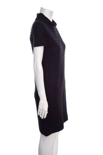 Chanel Black  Short Sleeve Turtleneck Dress SZ 36
