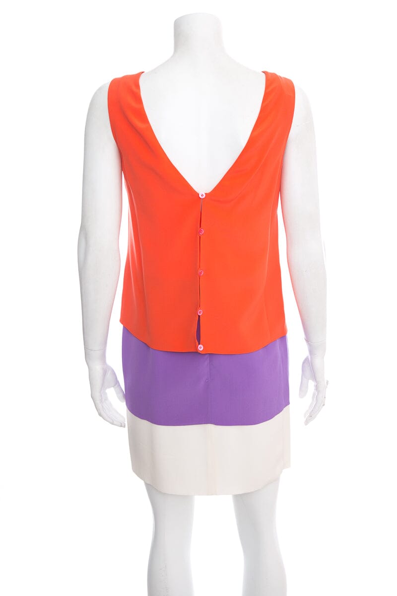 Gucci Coral Color Block Sleeveless Dress SZ 38