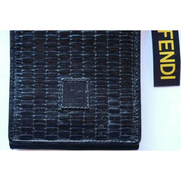 Fendi Shoulder Clutch Two Way Or Woven Black Leather Cross Body Bag