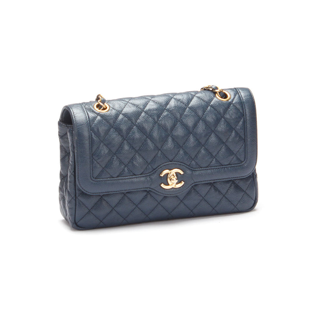 Chanel CC Quilted Caviar Flap Bag Leather Shoulder Bag in Good condition