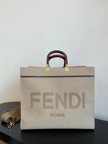 FI Sunshine Large Tote Bag Beige For Womtlm, Womtlm&#8217;s Handbags, Shoulder Bags 15.7in/40cm FF 8BH372