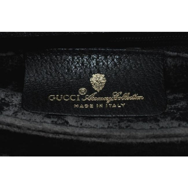 Gucci Clutch Two Way Grey On Black Guccissima Print Coated Canvas And Leather Shoulder Bag