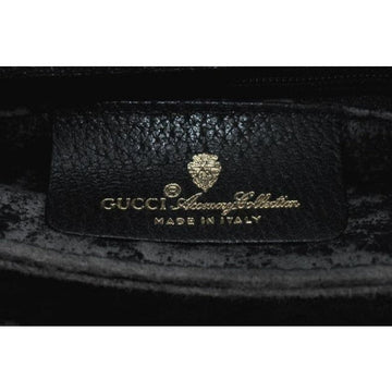 Gucci Clutch Two Way Grey On Black Guccissima Print Coated Canvas And Leather Shoulder Bag