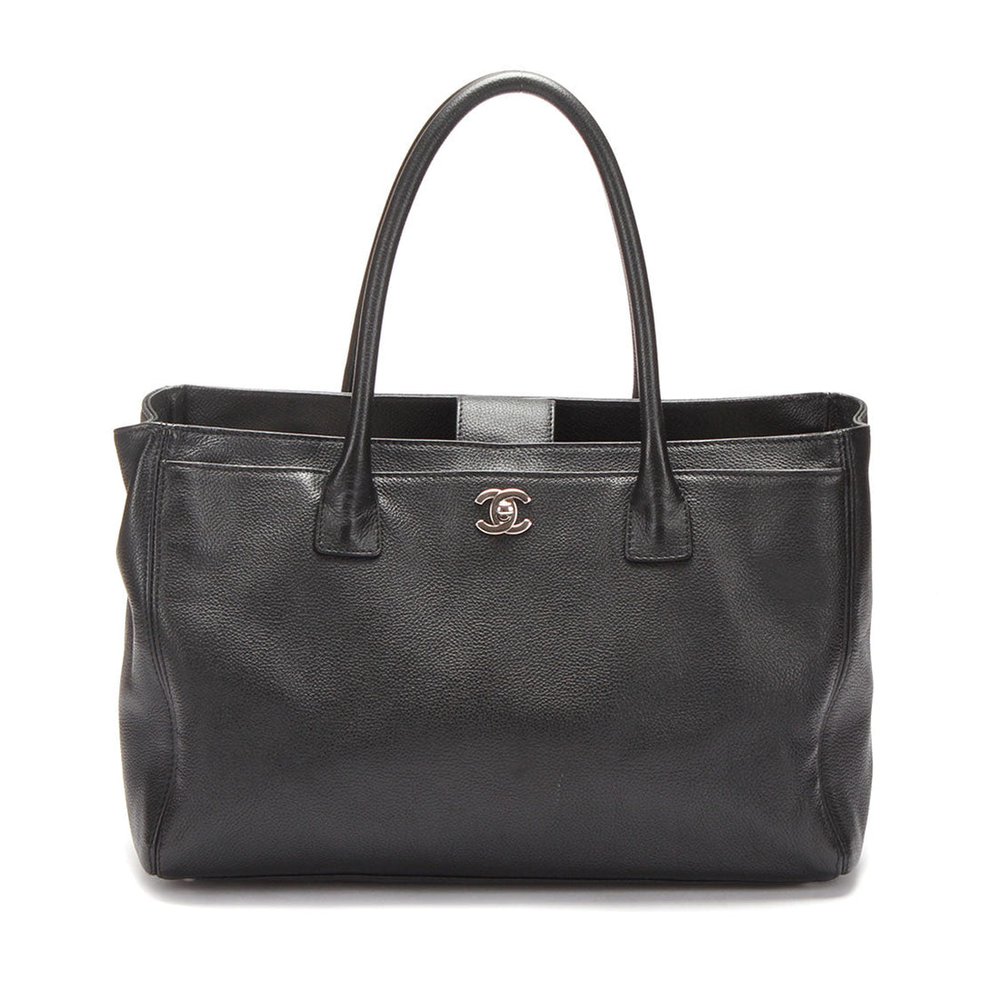 Chanel CC Executive Cerf Tote Leather Tote Bag in Good condition