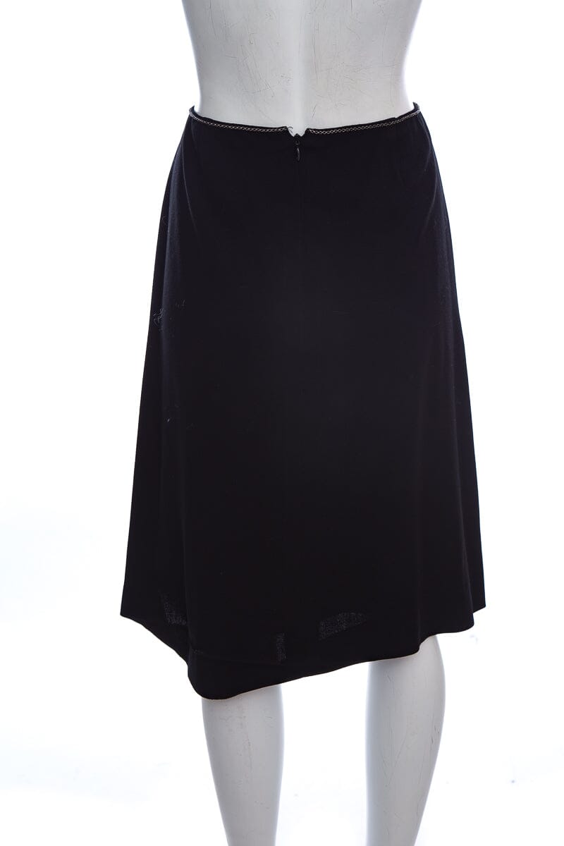 Chanel 2015 Black Chain Detail Skirt SZ 44