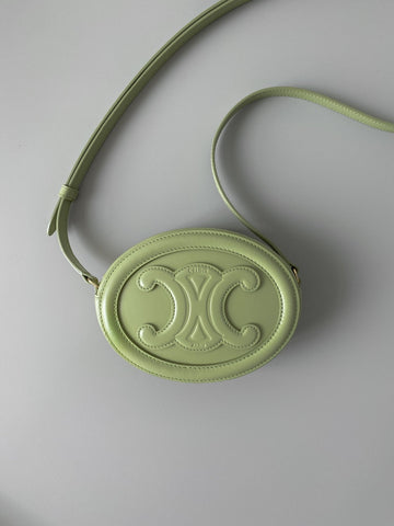 CE Crossbody Oval Purse Cuir Triomphe Mint Gretlm For Womtlm 6in/16cm