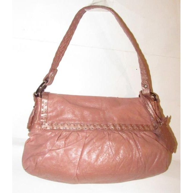 Fendi Selleria Chef Style Purse Metallic Pink Leather Shoulder Bag