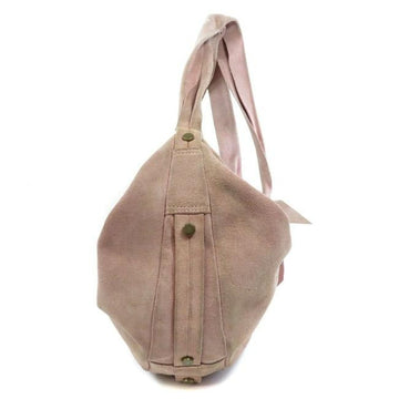 Dolce And Gabbana Vintage Pink Suede With Dark Red Velvet Logo Bag