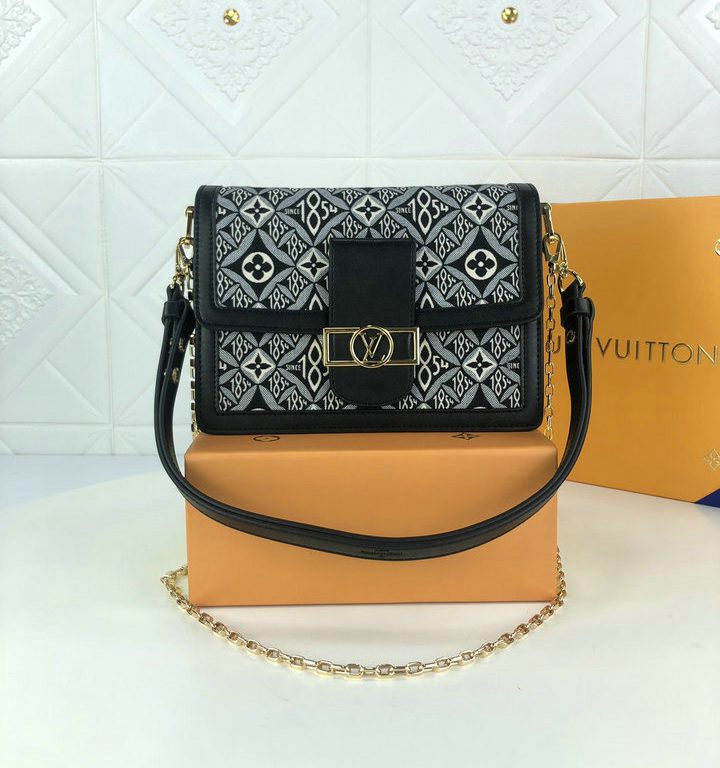 LV Dauphine MM Monogram Flowers Gray For Womtlm,  Shoulder And Crossbody Bags 9.8in/25cm LV M57211