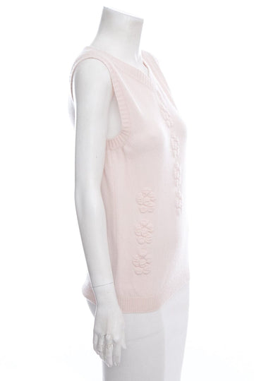 Chanel Pink Knit Sweater Vest SZ 38
