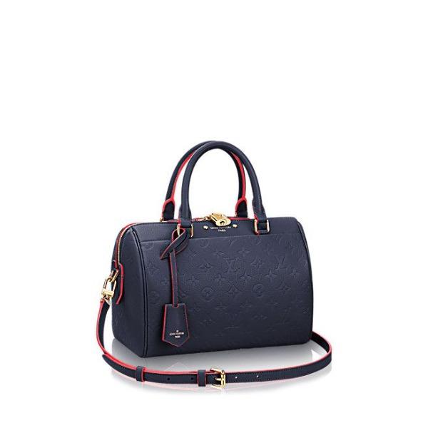 Louis Vuitton Speedy Bandouliere 25 Monogram Empreinte Leather Marine Rouge