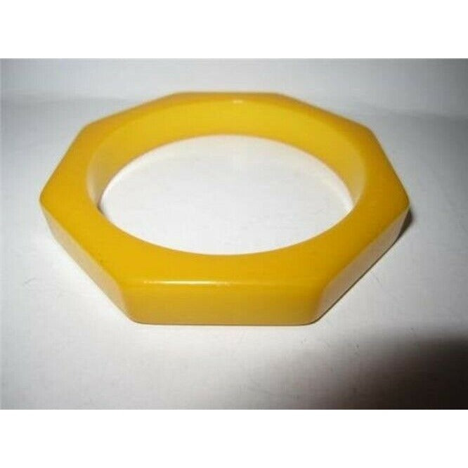Art Deco era RARE Octagonal Yellow Bakelite Bangle