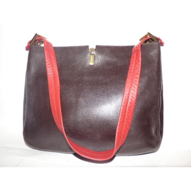 Bally Black And Red Leather Shoulder Bag