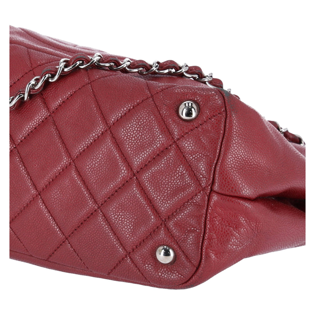Chanel Classic Caviar Leather Tote Timeless CC Soft Chain Tote Caviar Red