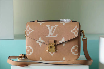 LV Pochette Metis Monogram Empreinte Arizona Brown / Creme Beige For Womtlm,  Shoulder And Crossbody Bags 9.8n/25cm LV M46018