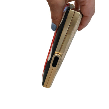 DVF eel & python double-sided two-way clutch w mod print