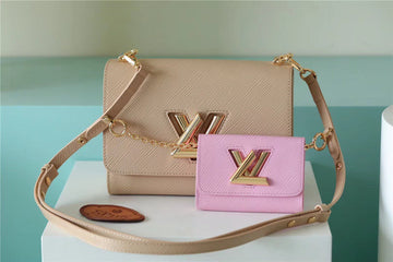 LV Twist MM Bag Epi Beige/ Light Pink For Womtlm,  Shoulder and Cross Body Bags 9.1in/23cm LV