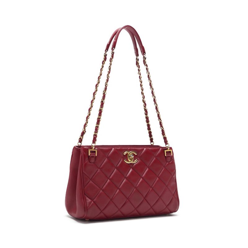 CHANEL/Chanel Matrasse Decacoco Turnlock Double Chain Shoulder  Red   Shoulder Bag  Shoulder Bag Hybrid ? Ship? Ladies Shoulder  Online