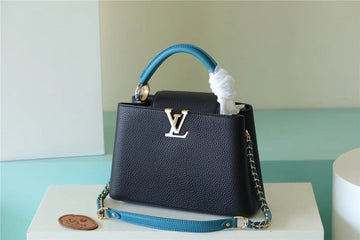 LV Capucines BB Taurillon Black/Blue For Womtlm, Womtlm’s Bags, Shoulder And Crossbody Bags 10.6in/27cm LV