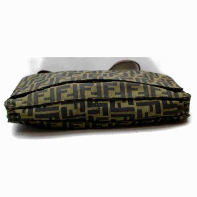 Fendi Shoulder And Cross Body Tobacco Zucco Print Leather And Canvas Messenger Bag