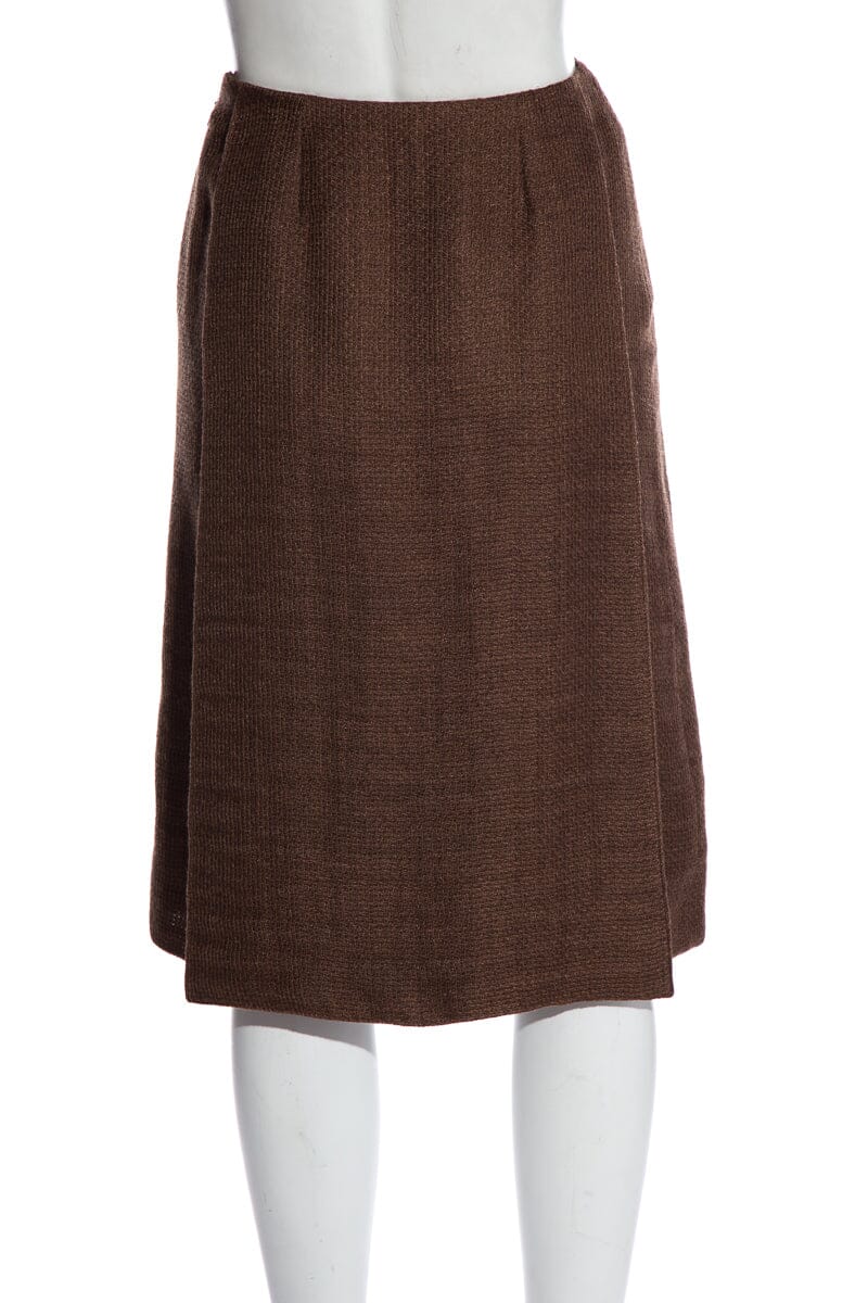 Chanel Vintage Brown Woven Skirt SZ 36
