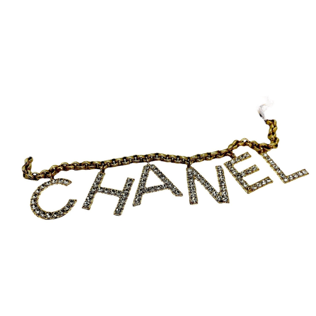 CHANEL Crystal City of Lights Letter Gold Tone Waist Chain Belt