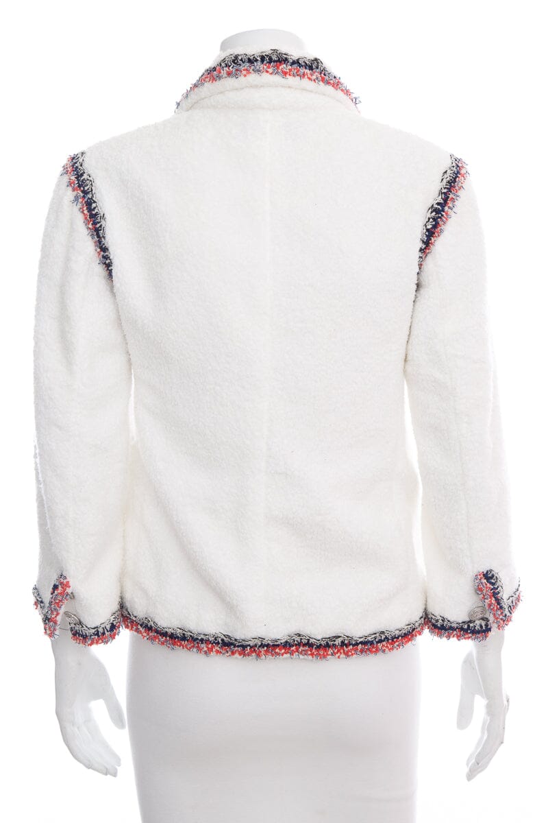 Chanel White Terry Cloth Jacket SZ 36