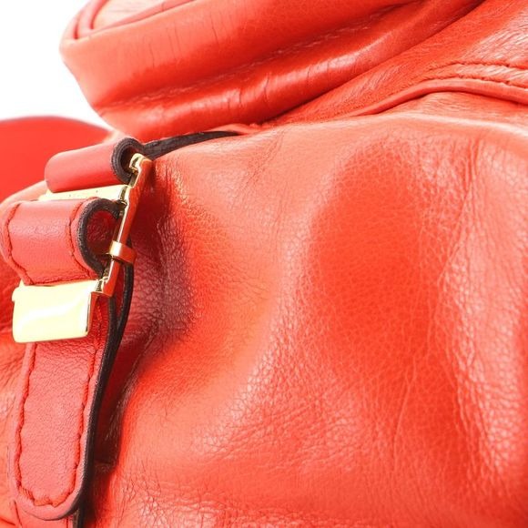 Tom Ford era, Gucci, 'Darwin', tomato red leather XL messenger or shoulder bag, or backpack with multiple, zip close pockets & gold hardware