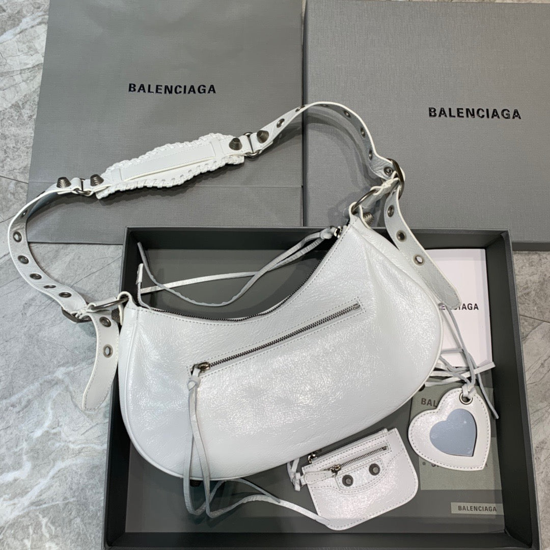 Baltlm Le Cagole XS Shoulder Bag In White, For Womtlm,  Bags 13in/33cm