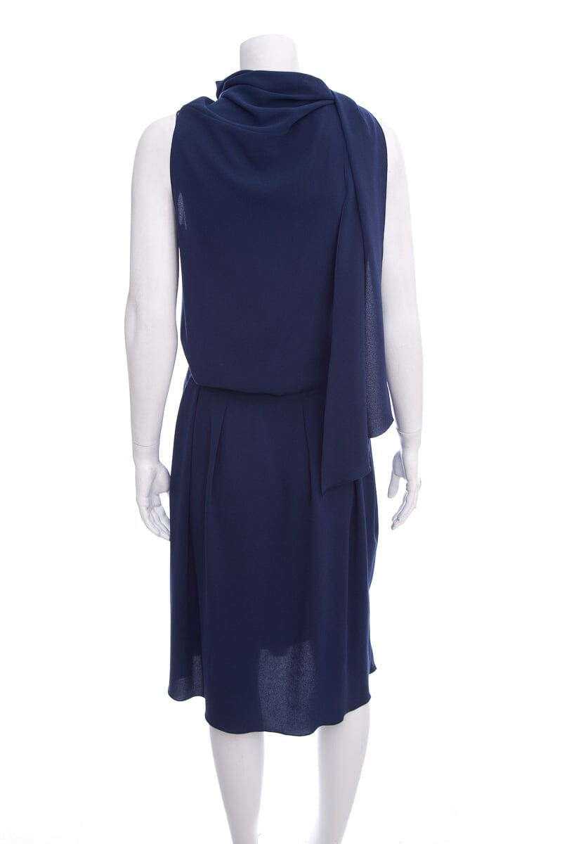 Lanvin 2009 Navy Silk Dress SZ 40