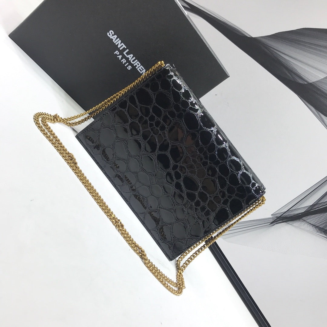 YSSL Cassandra Small Crossbody Bag With Stone Print Black For Womtlm 7.4in/19cm YSL