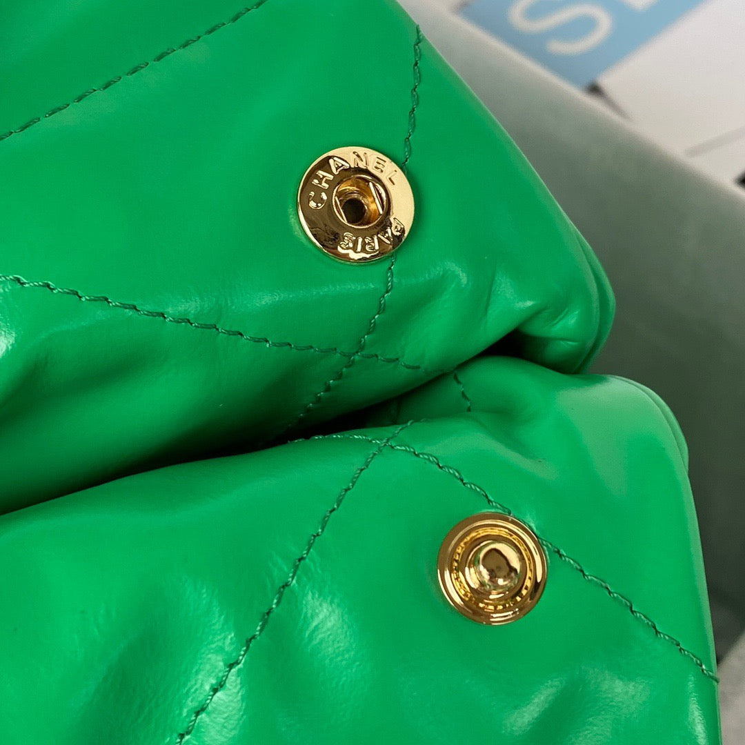 CHL 22 Handbag Gold Hardware Shiny GreTLM For WomTLM, WomTLM&#8217;s Handbags, Shoulder Bags 16.5in/38cm AS3261