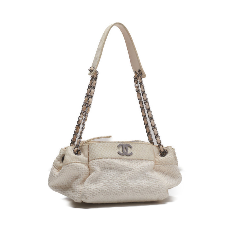 CHANEL ?CHANEL? Coco Chantrot LinenPython White (Silver G ) Tote Bag   Bag  Hybrid Bag ? Ship? Jaipur Yogyakarta Online