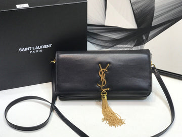 YSSL Kate Tassel Small Shoulder Bag Black For Womtlm 10.2in/26cm YSL P00483545