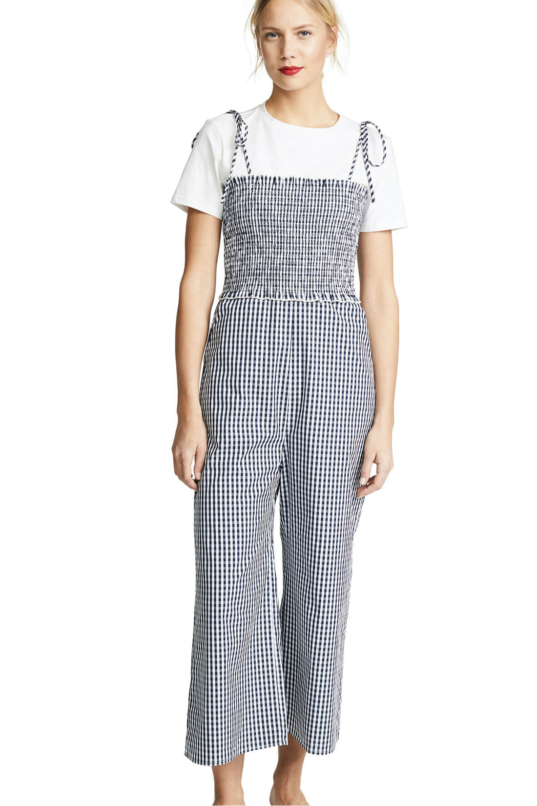 Sleeveless Smocked Jumpsuit