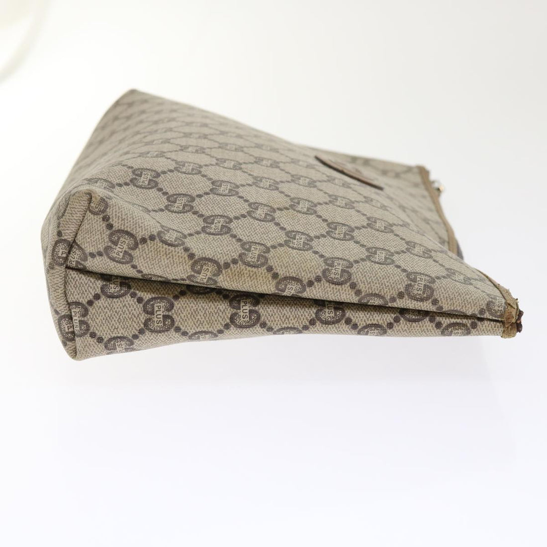 GUCCI GG Plus Canvas Clutch Bag PVC Leather Beige  ep1039