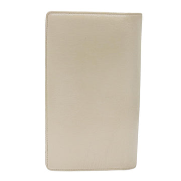 Chanel Long Wallet Leather White CC Auth ep1250