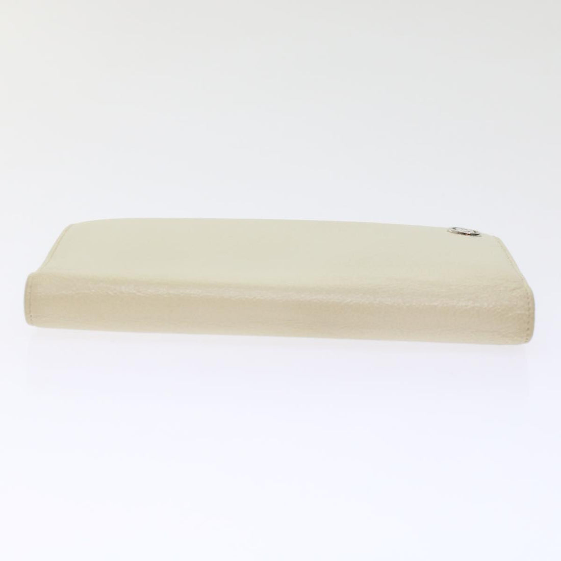 Chanel Long Wallet Leather White CC Auth ep1250