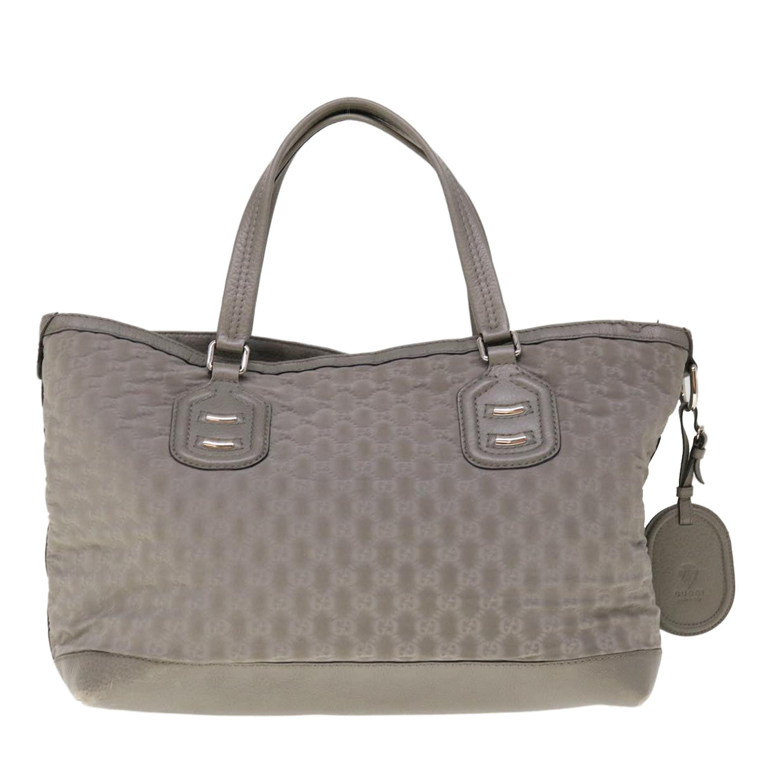GUCCI Tote Bag Nylon Gray 241102 Auth ep2952