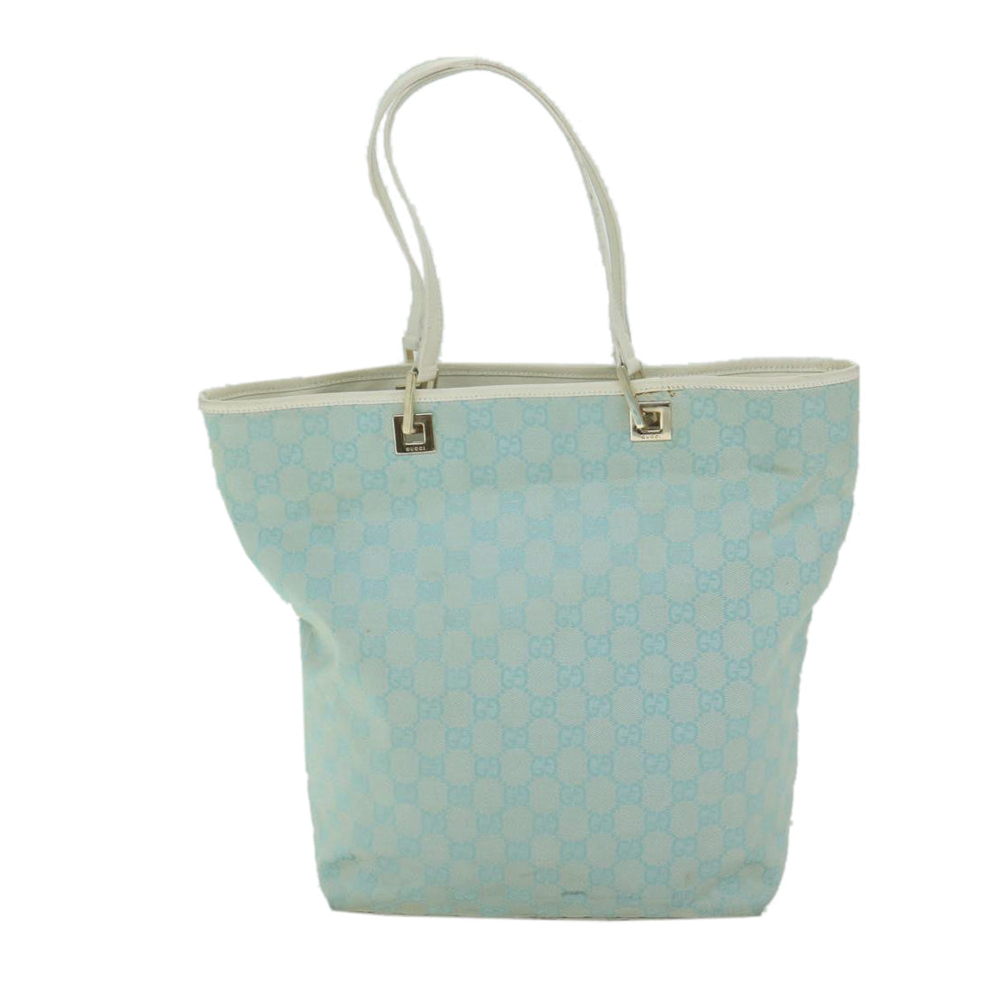 GUCCI GG Canvas Tote Bag Light Blue 002 1098 Auth ep3162